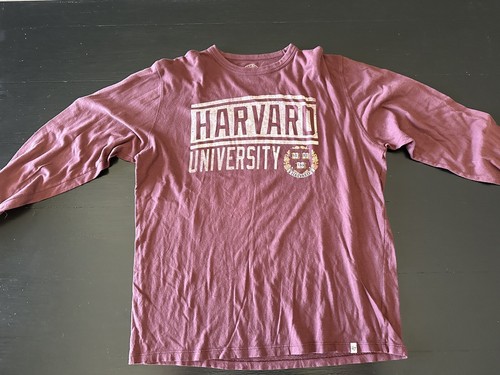 Harvard University T-Shirt Men M Burgundy ’47 Brand Long Sleeve Cotton Pullover