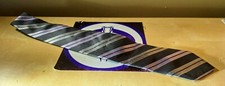 MENS MICHAEL KORS SILK PURPLE GRAY STRIPED TIE
