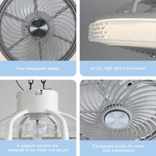Ceiling Fan Light 12 RGB Color Changing with APP Remote Control Ceiling Fan Lamp - Picture 6 of 11