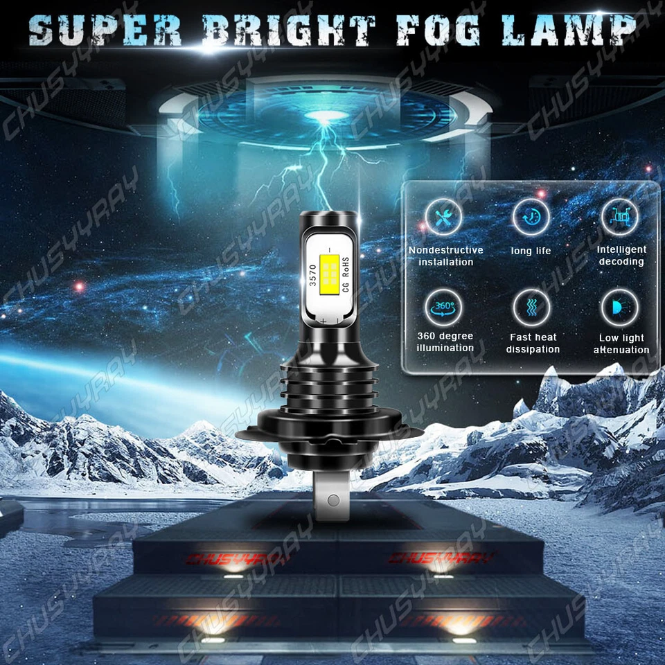 For Kia Sorento 2003-2006 6000K LED Headlight High Low Beam Fog Light Bulbs 6pcs - Image 2 of 4