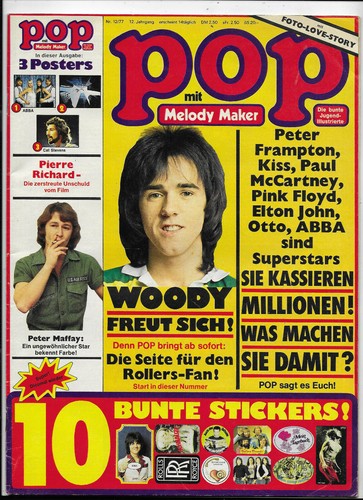 Pop Nr.12 vom 16.6.1977 Twiggy, Cat Stevens, Udo Lindenberg, AC/DC, Nirvana... - Bild 1 von 4