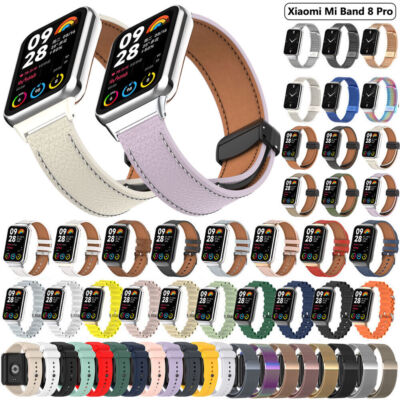 Leder Metall Edelstahl Armband Für Xiaomi Mi Band 8 Pro 9 Pro Redmi Watch 4 5 6