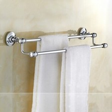 Chrome Brass Double Towel Bar Wall Mount Bathroom Accessories Towel Rack