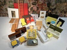 80's Plastic Doll House Furniture Set, 42 Pieces, Vintage Collectibles
