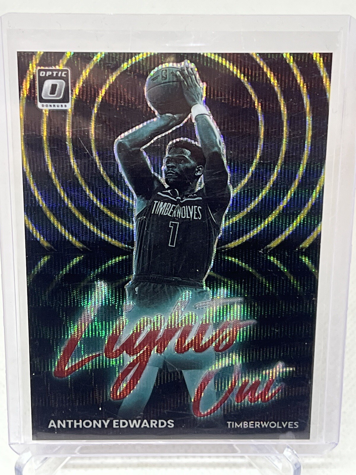 Anthony Edwards 2022-23 Donruss Optic Lights Out Red #'d 45/99 Timberwolves 🔥📈