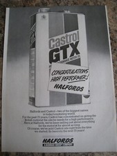 CASTROL GTX MOTOR OIL HALFORDS BURMAH GROUP MOTORIN ADVERT APPROX A4 SIZE FILE 1