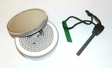 Large Rod Flint Magnesium Fire Striker & 3-Hour Survival Camping Buddy Burner