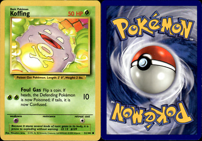 KOFFING - Base Set - 51/102 - Common - Pokemon Card - Unlimited Edition - NM