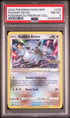 PSA 8 Radiant Eevee SWSH230 Black Star Promo Pokemon Go Premium