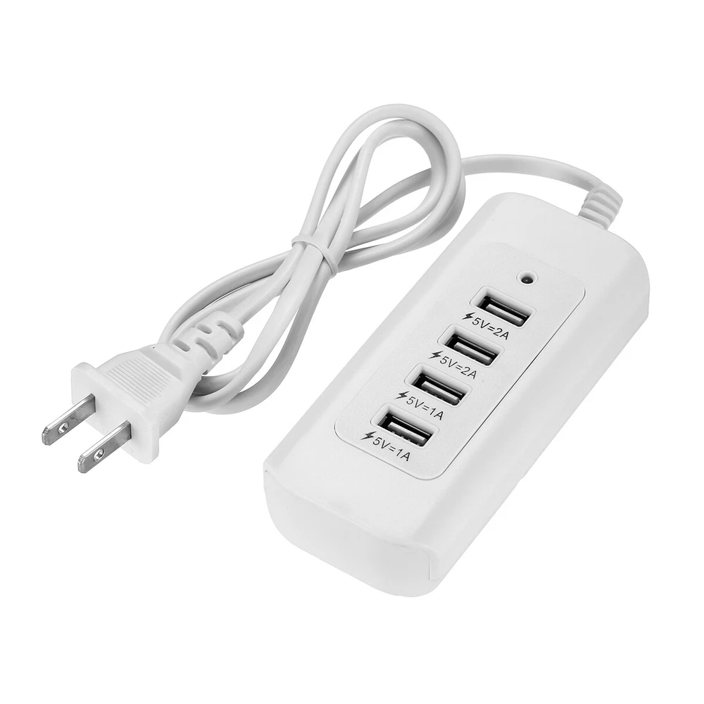 6-Port USB Fast Charging Station - Desktop & Wall Power Hub