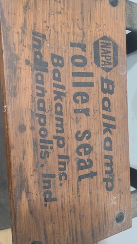 Vintage NAPA Balkamp Rollsitz Holz & Metall rollender Werkzeugwagen Mechaniker Werkstatt - Bild 2 von 14