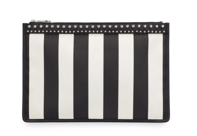 Auténtico bolso clutch Givenchy icónico estampado-bolso cremallera rayas usado K1860