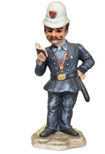 Vtg Geo Z. Lefton Policeman Bobby Figurine Reading a Book Bisque 8" Tall XU538