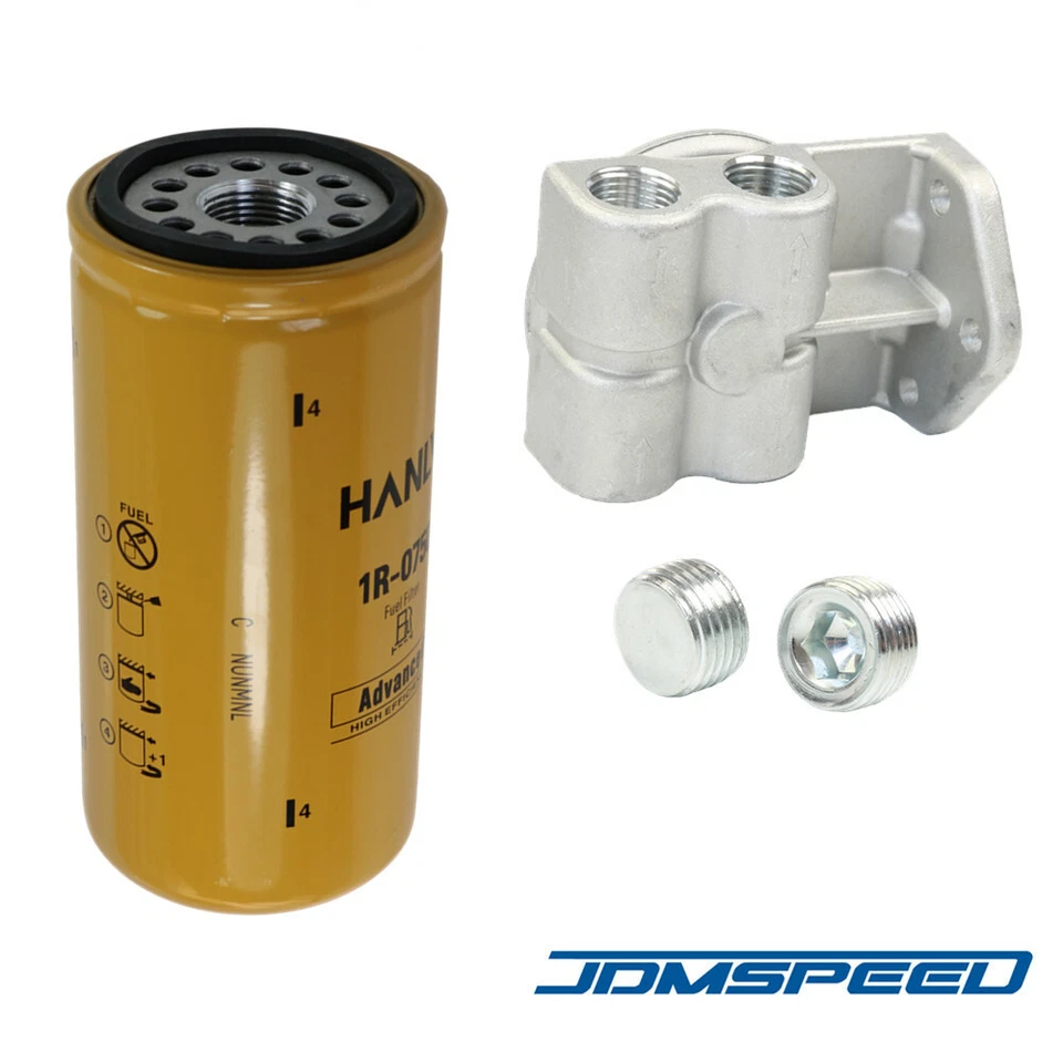 Filtro de combustible diésel base de montaje remoto 1/2" NPT para filtros CAT 1R-0749 o 1R-0750 Foto 3 de 4