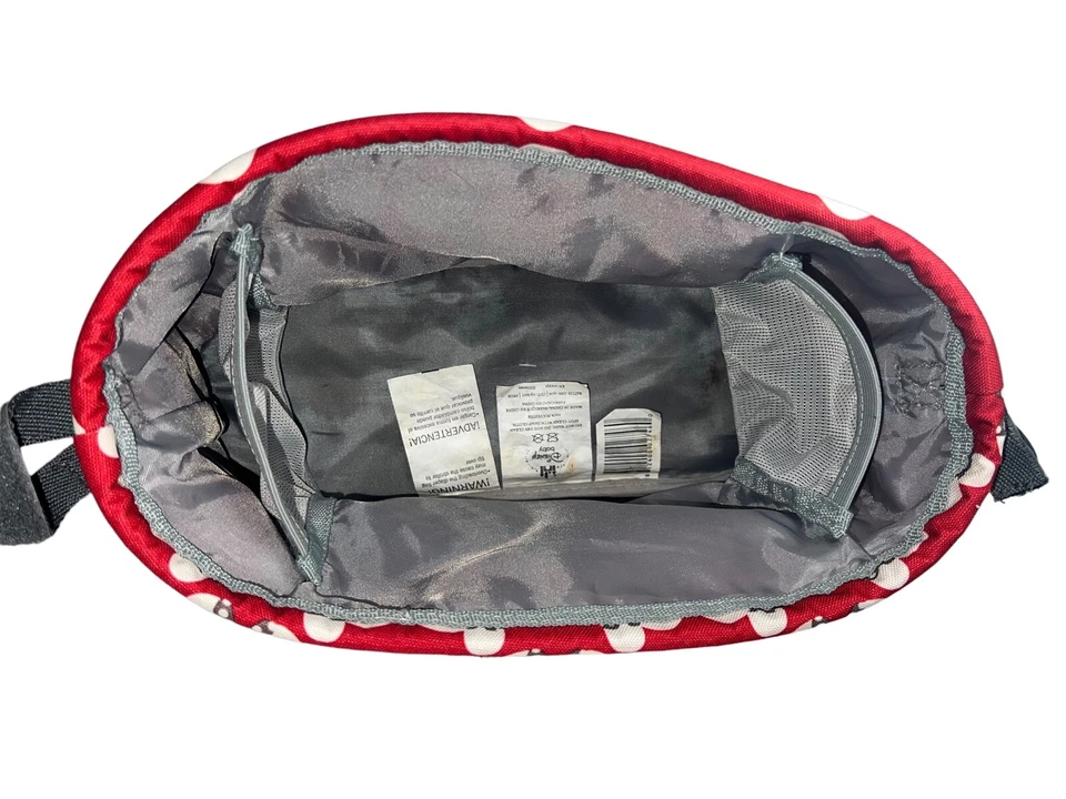 Disney Baby Minnie Mouse Stroller Caddy Red With White Polka Dots Gray Details - Image 3 of 4