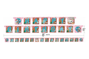 Sheriff Callie Theme Jointed Banner Happy Birthday Party