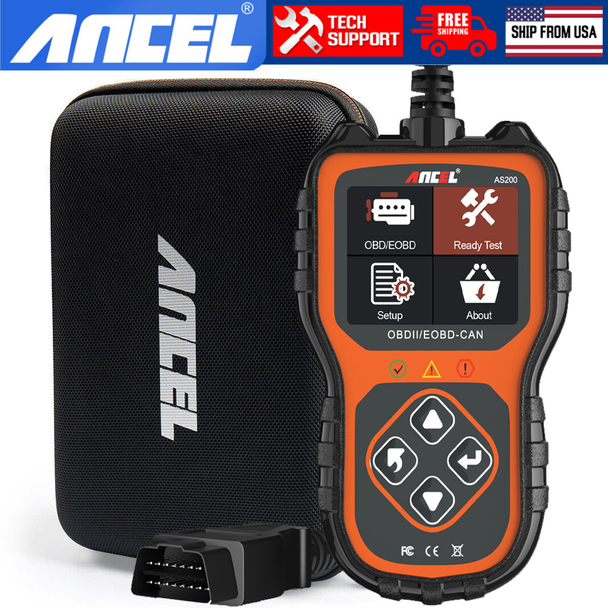 Enhanced OBD II Vehicle Code Reader OBD2 Scanner with ANCEL Protective Case Bag-image