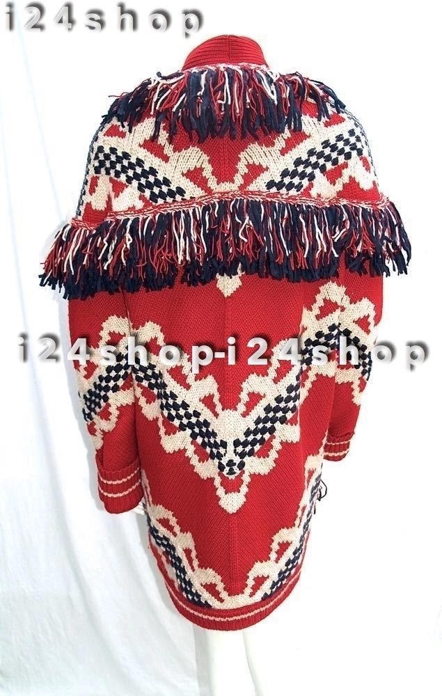 CHANEL 14A NUOVO PARIS DALLAS GIACCA MANTELLO CON FRANGE CAPPOTTO CARDIGAN FR44 46