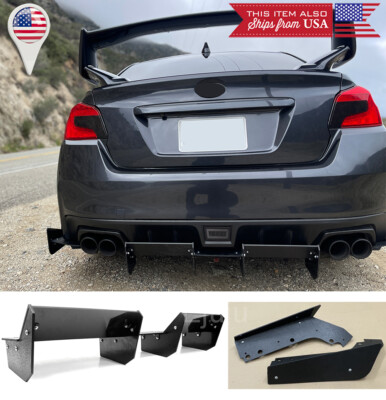 Rear Bumper Winglet Splitter Spoiler Diffuser Spats Fin For 15-21 Subaru WRX STI