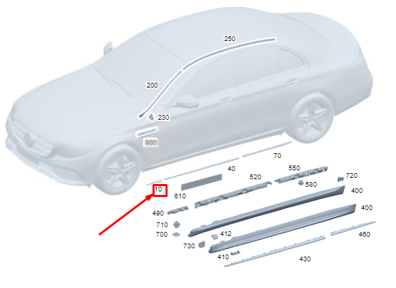 Neu MERCEDES-BENZ S W223 Kotflügelzierleiste vorne links A2236904202 Original