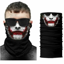 Skull Clown Cycling Motorcycle Neck Gaiter Ski Scarf Face Cover Halloween Mask