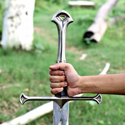 Anduril Narsil Sword LOTR Replica Stainless Steel with Scabbard & Wall Plaque - Picture 4 of 10
