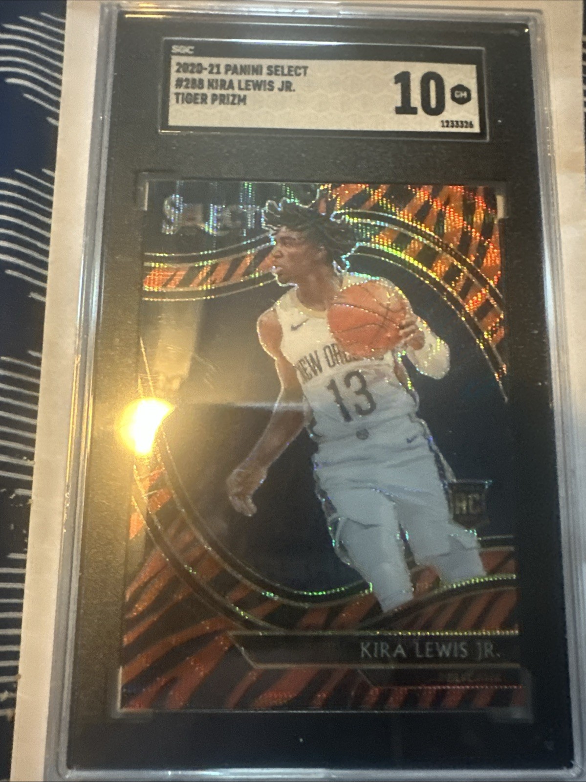 2020-21 Select Kira Lewis Jr. SSP Tiger Prizms RC Courtside #288 Pelicans