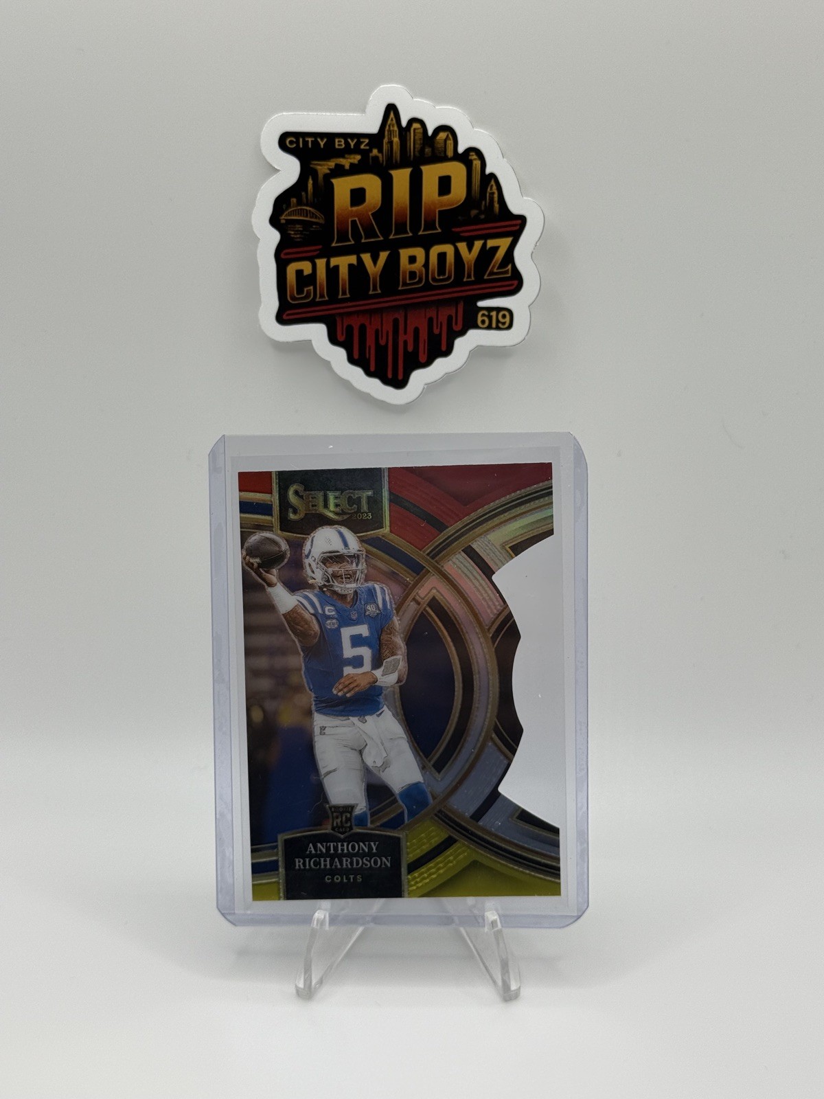 2023 Panini Select Red Yellow Prizm Anthony Richardson RC Premier Level Die-Cut!