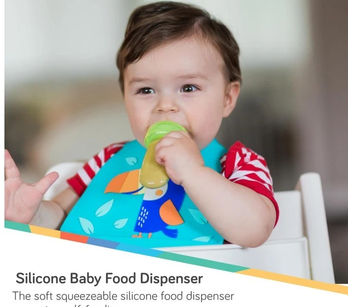 2-Pack EZ Squee-Z Silicone Baby Food Dispensers – Aqua & Green - Image 2 of 4