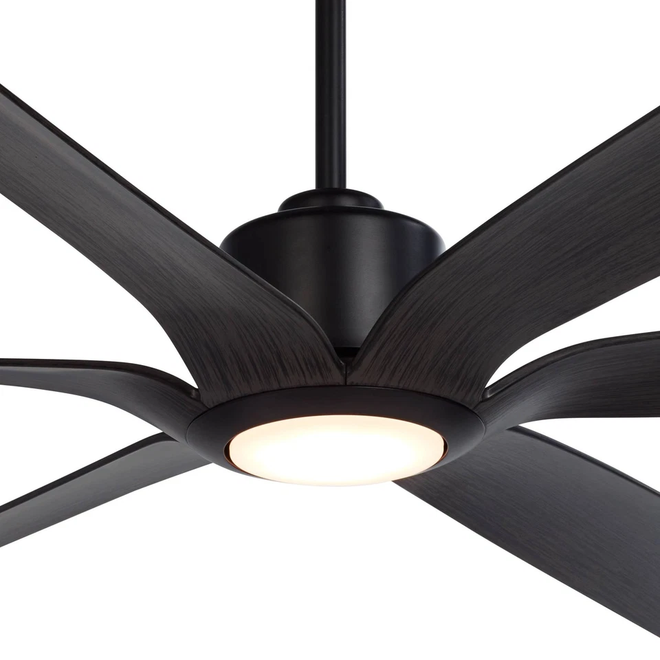 72" Casa Vieja Lomar Matte Black Damp LED Ceiling Fan with Remote - Image 3 of 4