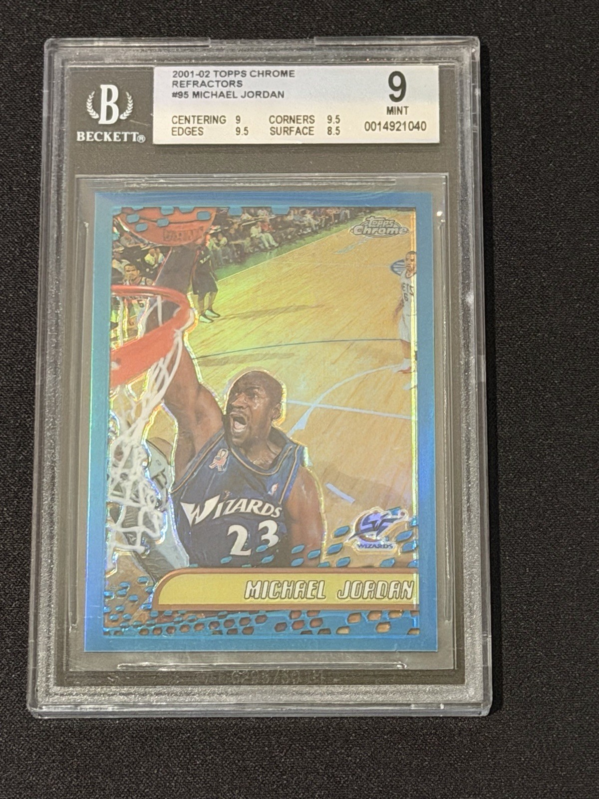 2001-02 Topps Chrome Michael Jordan Refractor BGS 9