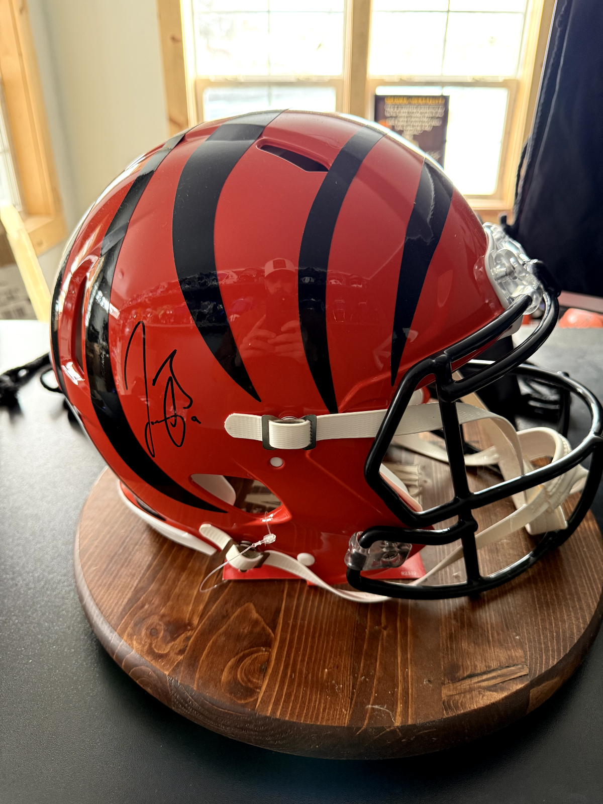 Joe Burrow Autographed Signed Cincinnati Bengals Bengals Full Size Proline Helmet Orange & Black - Fanatics COA 