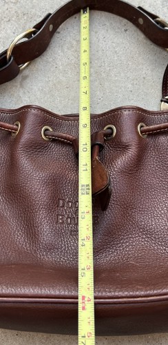 Vintage Dooney & Bourke dunkelbraune Leder Kordelzug Schultertasche Handtasche - Bild 6 von 18