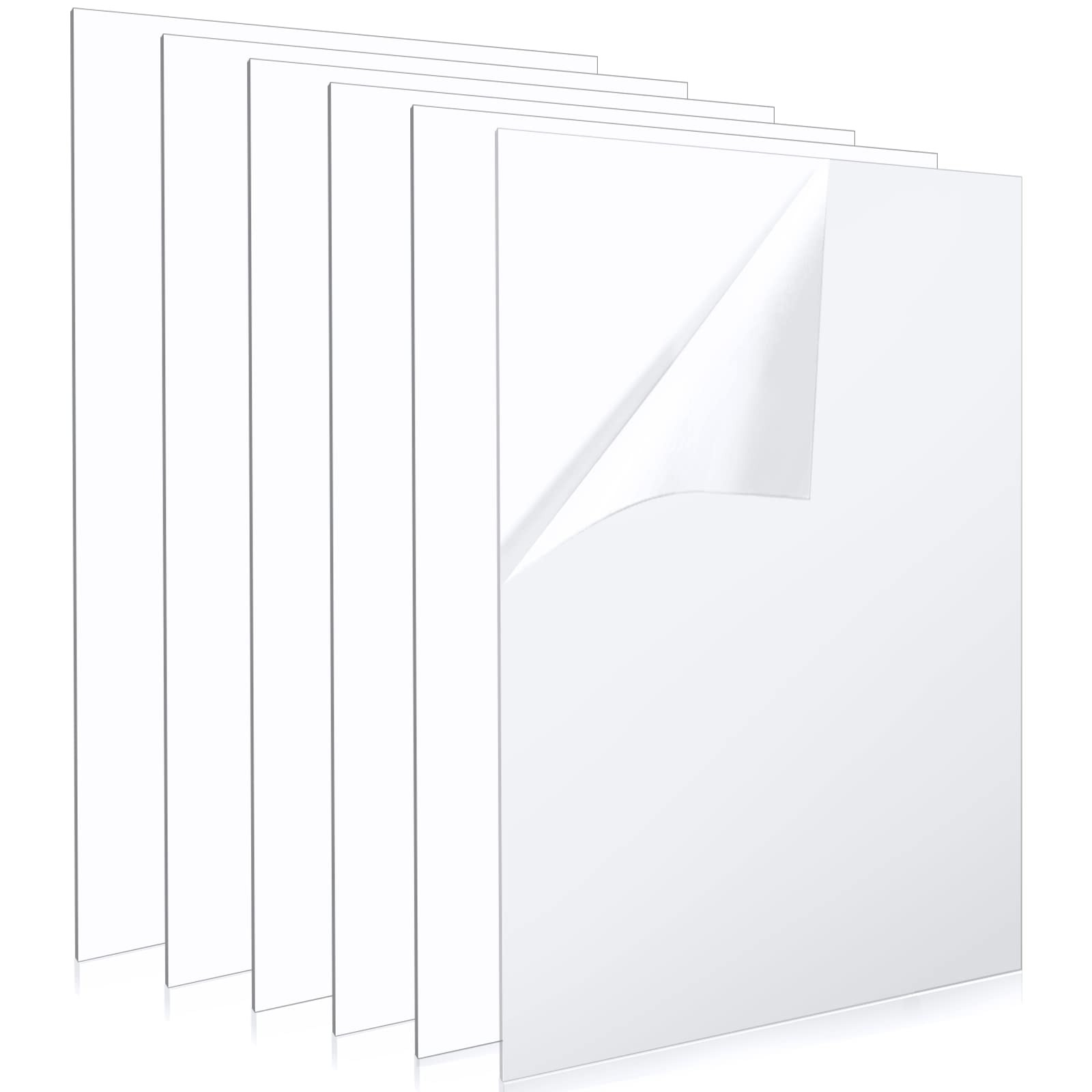 Feuille acrylique transparente 3mm anti-rayure pour protection de table en lot de 6