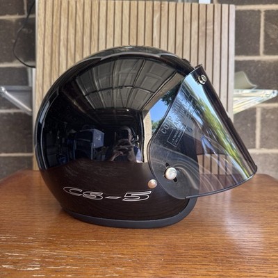 HJC CS-5 Open Face Motorcycle Helmet with Tinted Flip-Up Visor Size M