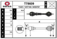 Antriebswelle Vorne Links 555Mm FüR Volvo Xc60 I 156 2.0 2.4 2.5 3.0 3.2 10-17