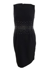 Kasper Women's Jeweled Stud Sheath Dress (8, Black) A093487697658