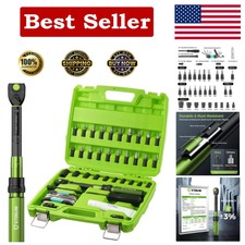 37-Pc Dual-Range 1/4 Torque Wrench Set for MT...