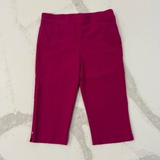 Chico  s So Slimming Brigitte Pull On Rivet Slim Capris Womens 8/10 Chicos 1 Pink