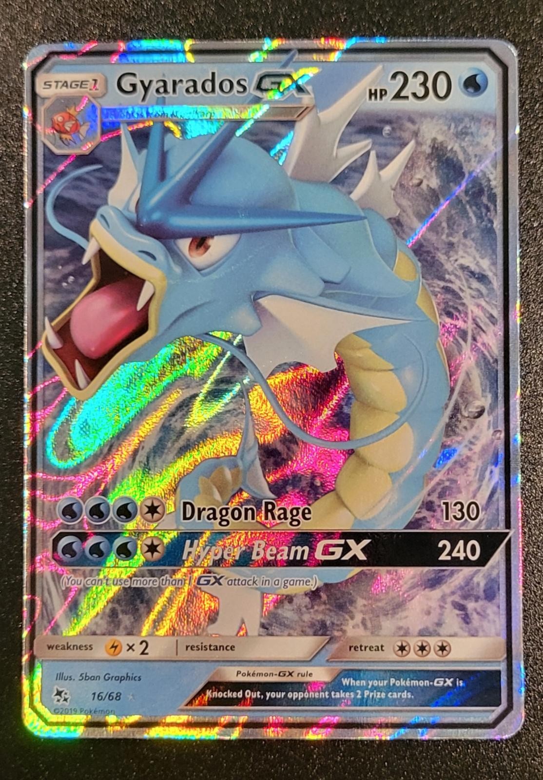 Gyarados GX 16/68 Holo GX Rare Hidden Fates Pokemon Near Mint
