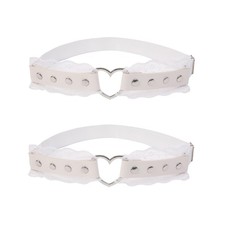 2 PCS Adjustable Lace Heart-Shaped Thigh Garter Elastic Leg Belt Women Costume