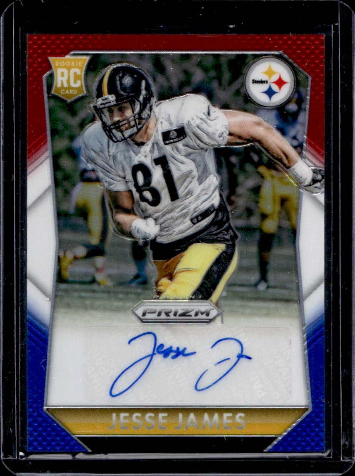 Jesse James Panini Prizm Rookie Signatures #RSJE Red/White/Blue