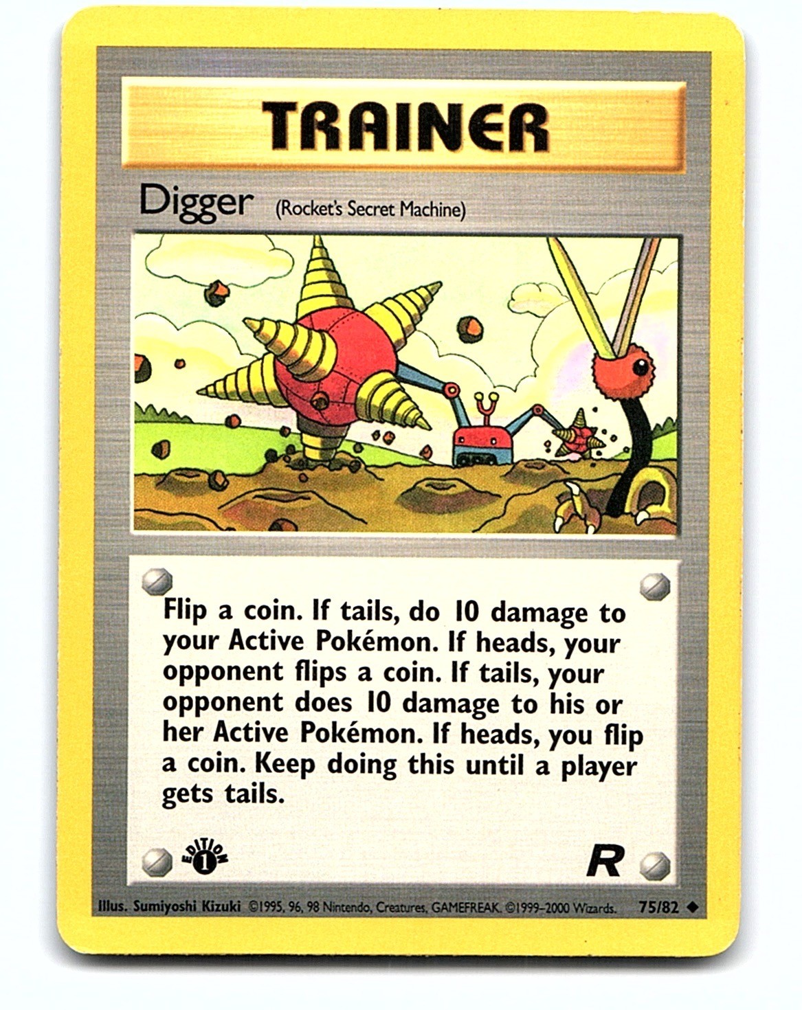 Digger 75/82 Uncommon Team Rocket Pokemon 1st Edition Moderately Played