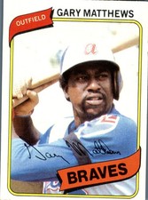 1980 Topps Gary Matthews #355 Atlanta Braves MLB Baseball Card Outfield Sgt M...