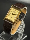 Vintage Seiko Slim Quartz Men's Wrist Watch -Leather Strap -Golden Dial