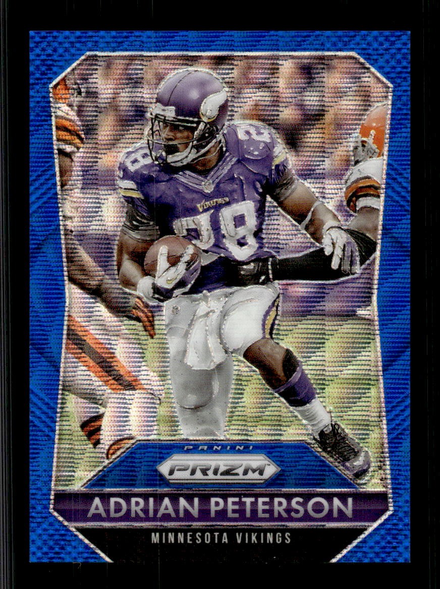 2015 Panini Prizm Adrian Peterson Blue Wave Prizm #/150 #28