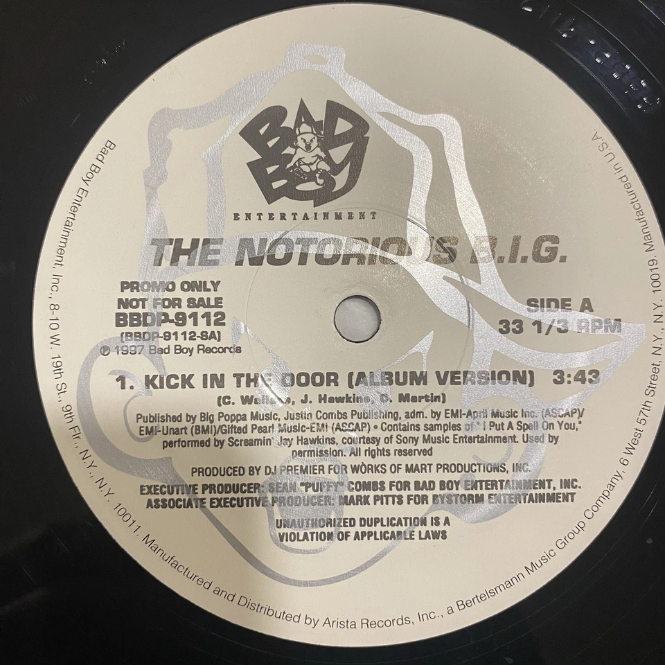 KICK IN THE DOOR notorious biggie smalls 12” promo 90s gangsta hip-hop nm - Image 4 of 4