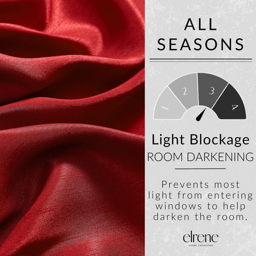 Blackout Window Curtain Panel 52x84 Red Room Darkening Faux Silk Rod Pocket 1pc - Afbeelding 2 van 8