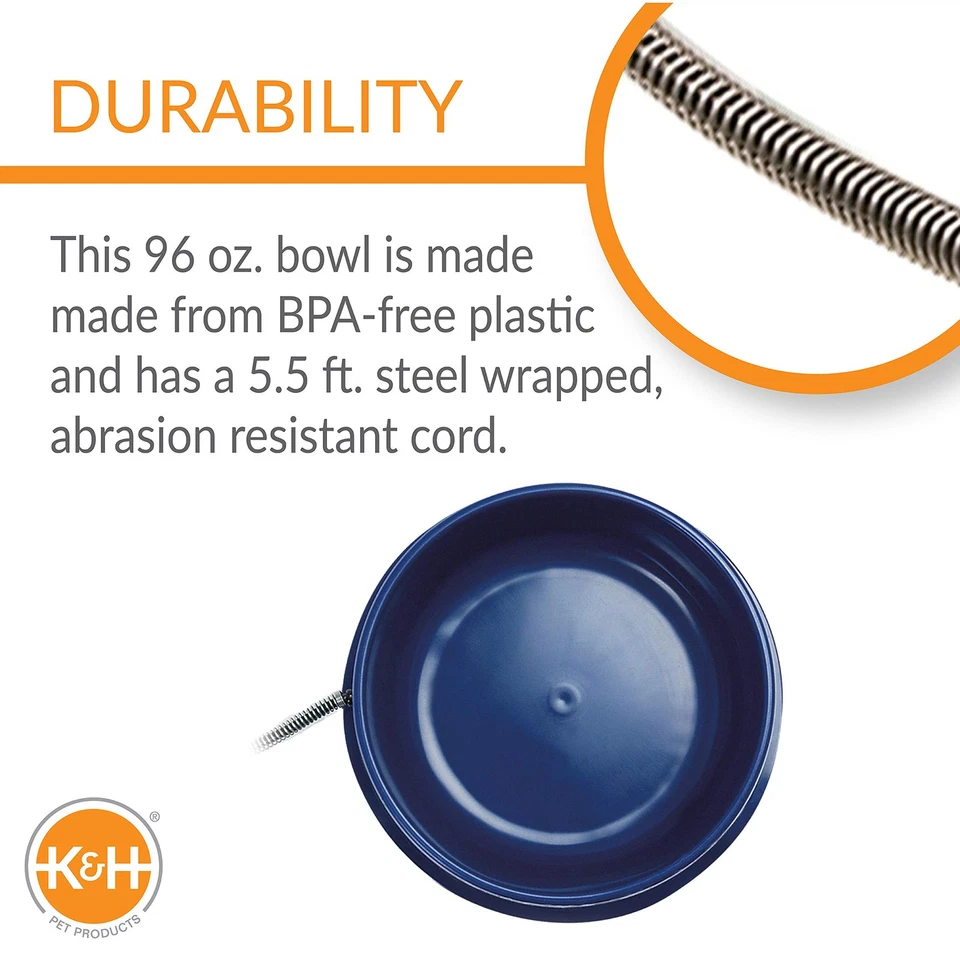 Thermal-Bowl Heated Water Bowl for Cats & Dogs Outside, Safety Listed Outdoor... - Image 3 of 4