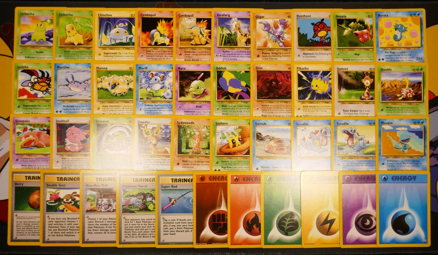 LP/MP (Unlimited) COMPLETE Pokemon NEO GENESIS Set 41-Card COMMON Non-Holo 111
